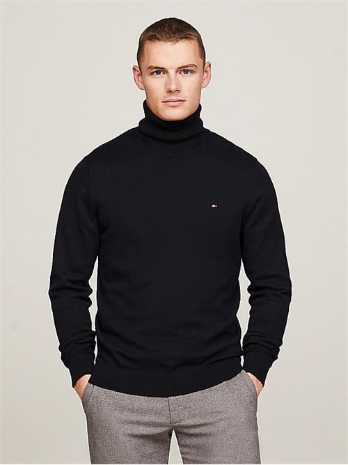 pima org ctn cashmere roll neck TOMMY HILFIGER | MW0MW28048BDS